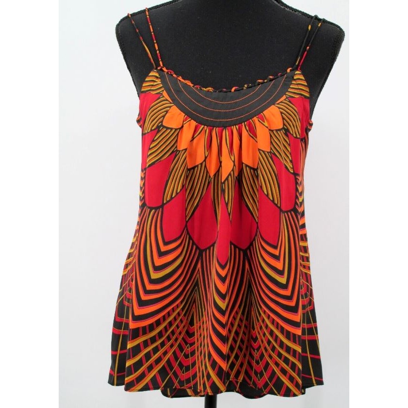 Nicole Cami Tank Top Womens Medium Exotic Art Deco Bollywood Gypsy Egyptian